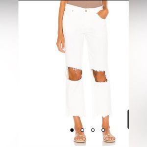 NWT Free People x We The Free Maggie Mid Rise Straight Optic White 32